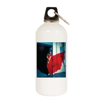 Olivia Wilde White Water Bottle With Carabiner