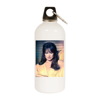 Olivia Wilde White Water Bottle With Carabiner