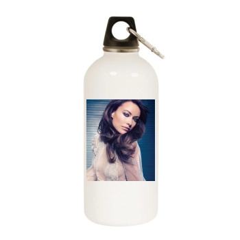 Olivia Wilde White Water Bottle With Carabiner