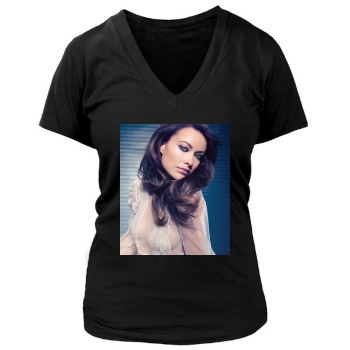 Olivia Wilde Women's Deep V-Neck TShirt