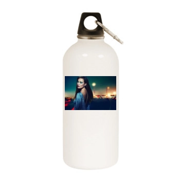 Olivia Wilde White Water Bottle With Carabiner