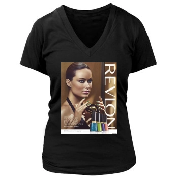 Olivia Wilde Women's Deep V-Neck TShirt