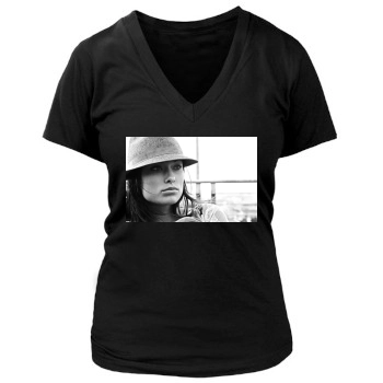 Olivia Wilde Women's Deep V-Neck TShirt