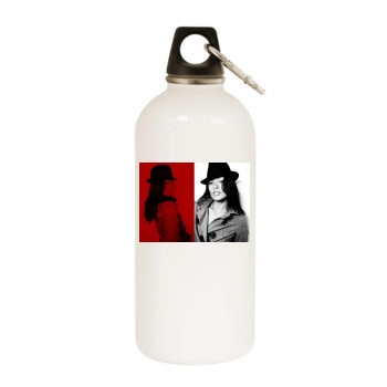 Olivia Wilde White Water Bottle With Carabiner