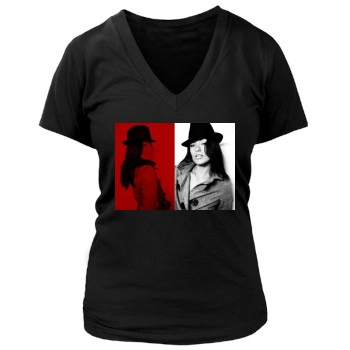 Olivia Wilde Women's Deep V-Neck TShirt