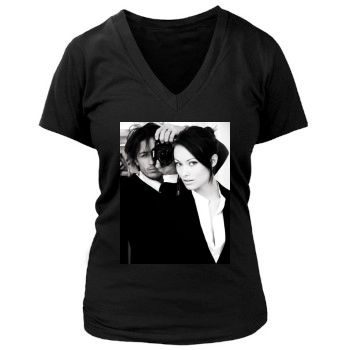 Olivia Wilde Women's Deep V-Neck TShirt