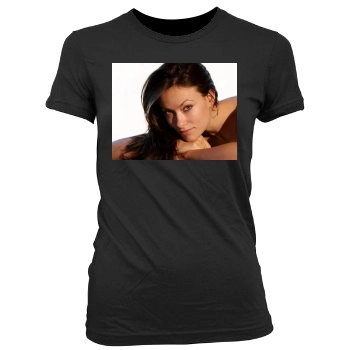 Olivia Wilde Women's Junior Cut Crewneck T-Shirt