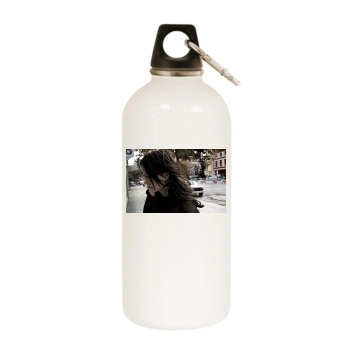 Olivia Wilde White Water Bottle With Carabiner