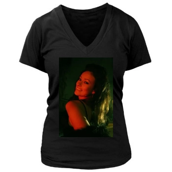 Olivia Wilde Women's Deep V-Neck TShirt