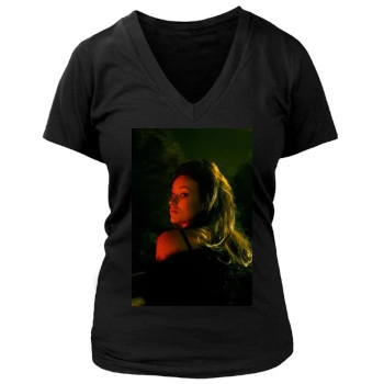 Olivia Wilde Women's Deep V-Neck TShirt