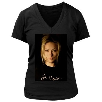 Olivia Wilde Women's Deep V-Neck TShirt