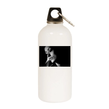 Olivia Wilde White Water Bottle With Carabiner