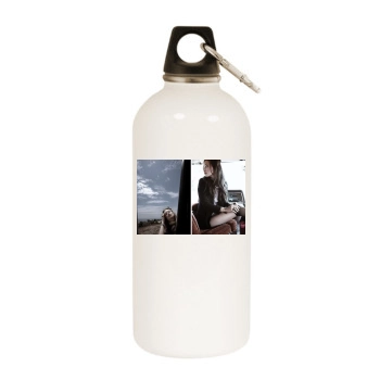 Olivia Wilde White Water Bottle With Carabiner