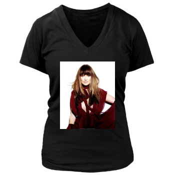 Olivia Wilde Women's Deep V-Neck TShirt