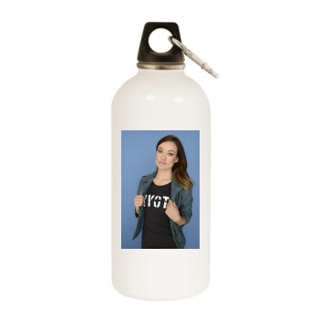 Olivia Wilde White Water Bottle With Carabiner