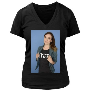 Olivia Wilde Women's Deep V-Neck TShirt