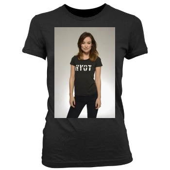 Olivia Wilde Women's Junior Cut Crewneck T-Shirt