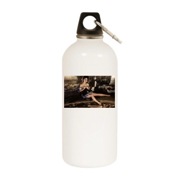 Olivia Wilde White Water Bottle With Carabiner