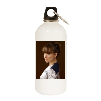 Olivia Wilde White Water Bottle With Carabiner