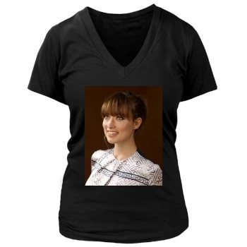 Olivia Wilde Women's Deep V-Neck TShirt