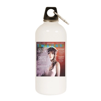 Olivia Wilde White Water Bottle With Carabiner