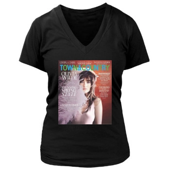 Olivia Wilde Women's Deep V-Neck TShirt