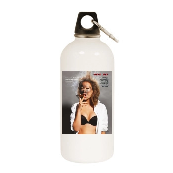 Olivia Wilde White Water Bottle With Carabiner