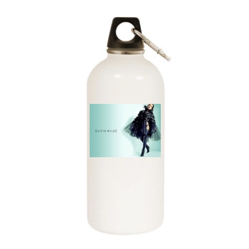 Olivia Wilde White Water Bottle With Carabiner