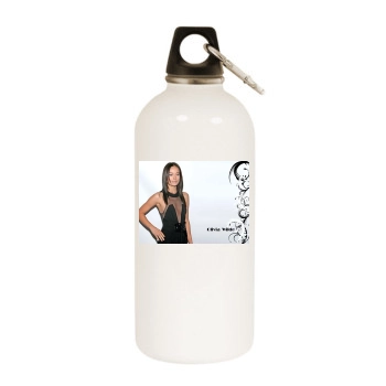 Olivia Wilde White Water Bottle With Carabiner