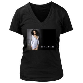 Olivia Wilde Women's Deep V-Neck TShirt