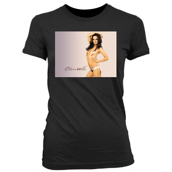 Olivia Wilde Women's Junior Cut Crewneck T-Shirt