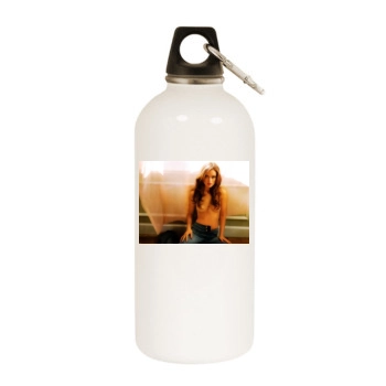 Olivia Wilde White Water Bottle With Carabiner