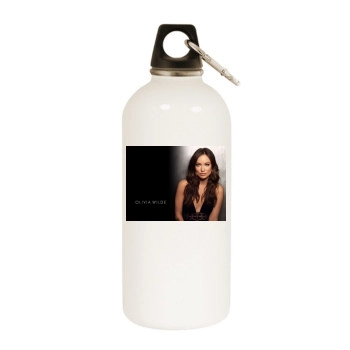 Olivia Wilde White Water Bottle With Carabiner