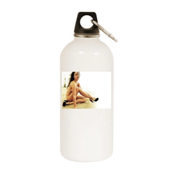 Olivia Wilde White Water Bottle With Carabiner