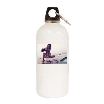 Olivia Wilde White Water Bottle With Carabiner