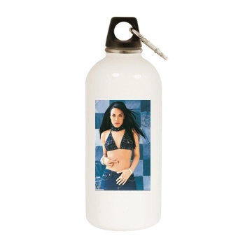 Aaliyah White Water Bottle With Carabiner