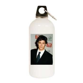 Adam Brody White Water Bottle With Carabiner