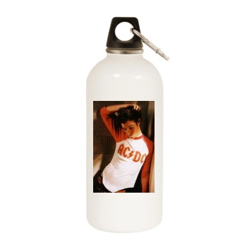 Adam Brody White Water Bottle With Carabiner