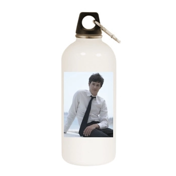 Adam Brody White Water Bottle With Carabiner