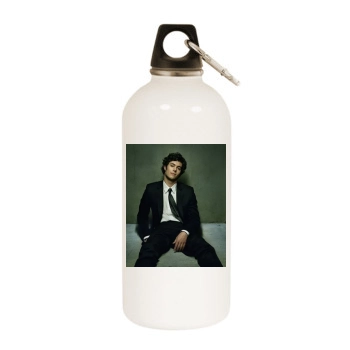 Adam Brody White Water Bottle With Carabiner