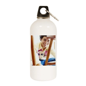 Adam Brody White Water Bottle With Carabiner