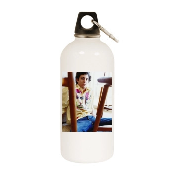 Adam Brody White Water Bottle With Carabiner