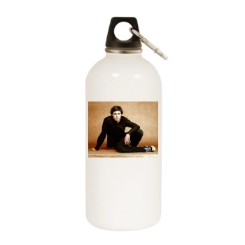 Adam Brody White Water Bottle With Carabiner