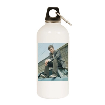 Adam Brody White Water Bottle With Carabiner