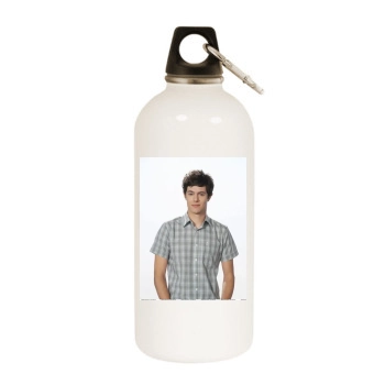 Adam Brody White Water Bottle With Carabiner