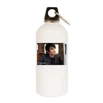 Adam Lambert White Water Bottle With Carabiner