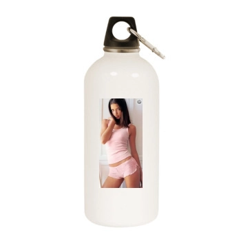 Adriana Lima White Water Bottle With Carabiner