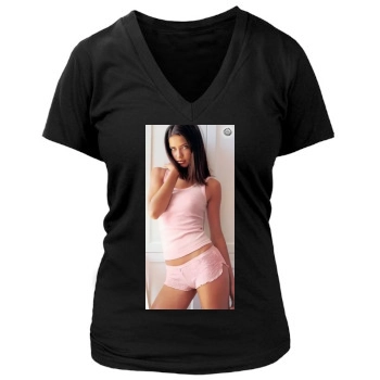 Adriana Lima Women's Deep V-Neck TShirt