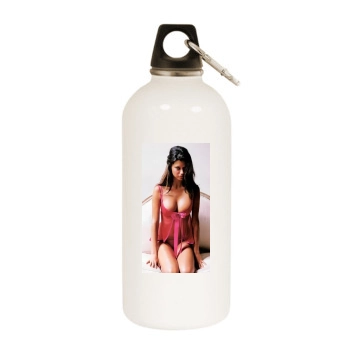 Adriana Lima White Water Bottle With Carabiner