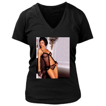 Adriana Lima Women's Deep V-Neck TShirt